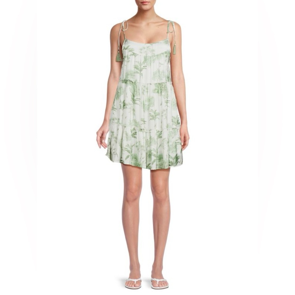 NWT Maaji Coco Forest Chinni Swim Cover-Up Tassel Mini Dress M